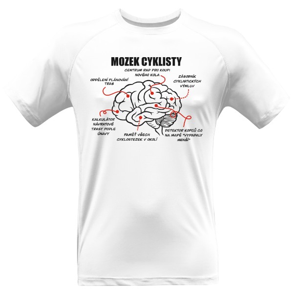 Pánské funkční tričko Premium s potiskem Mozek cyklisty